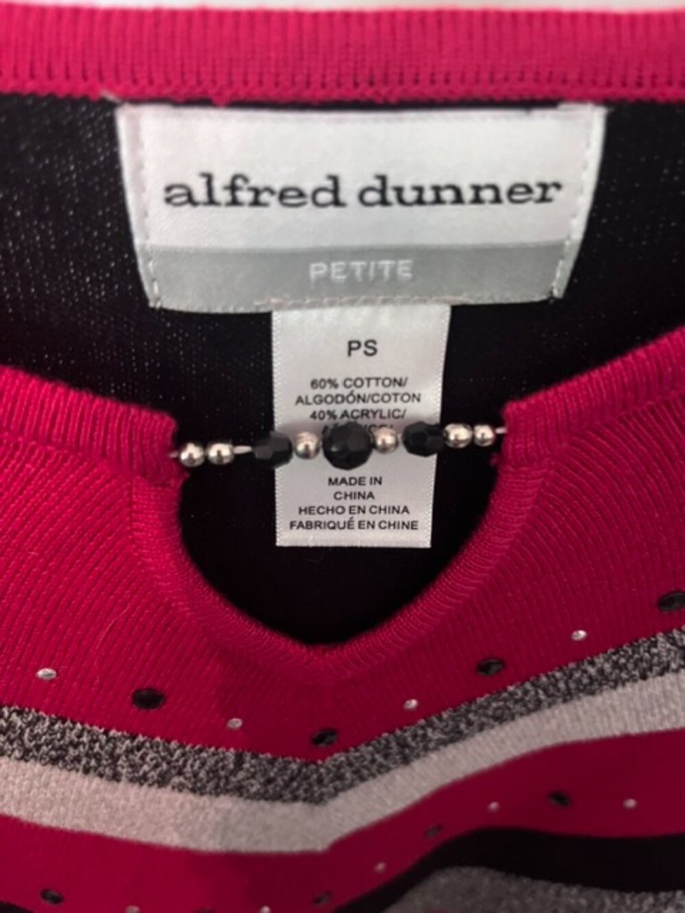 Alfred Dunner Chevron Color Block Sweater - Picture 2 of 5
